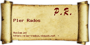 Pler Rados névjegykártya